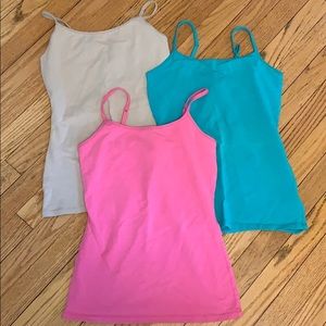 3 EUC express tank tops with built in bra